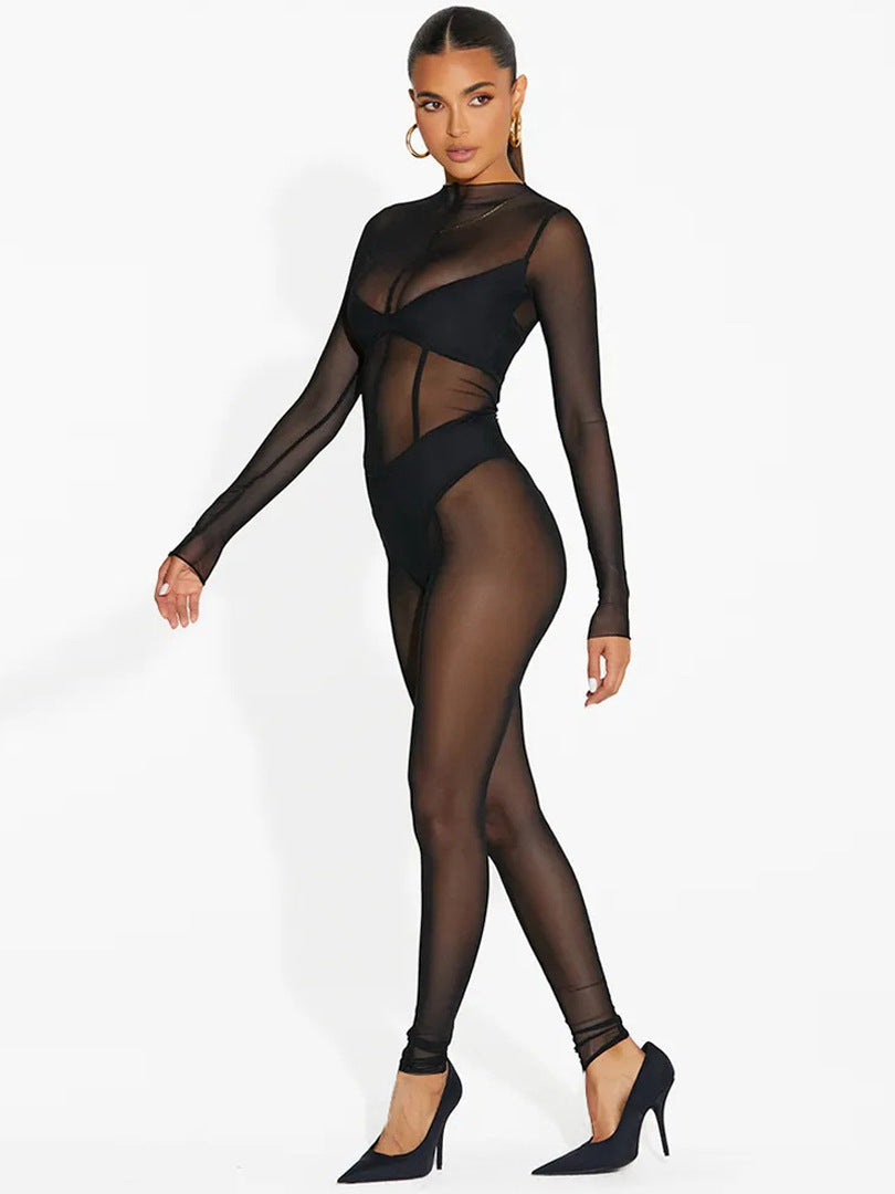 Twos Sheer All Over Me Jumpsuit