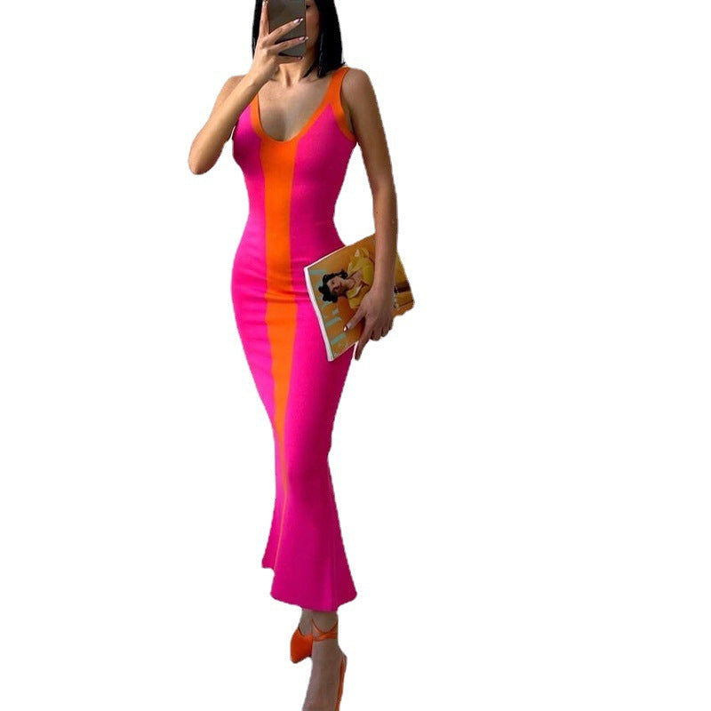 Color Contrast Bodycon Dress