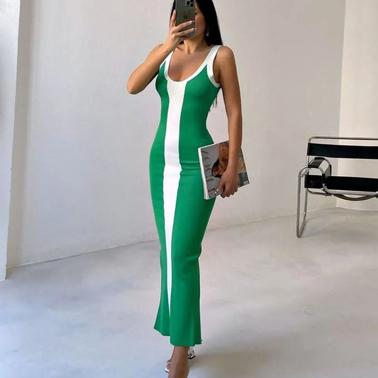 Color Contrast Bodycon Dress