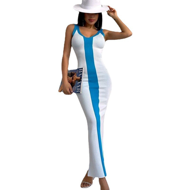 Color Contrast Bodycon Dress