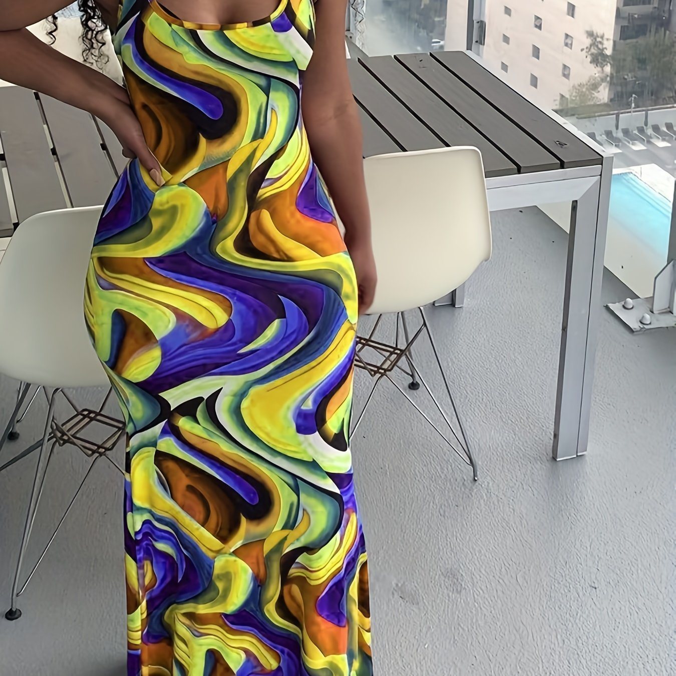 Twos Color Me Abstract Bodycon Dress