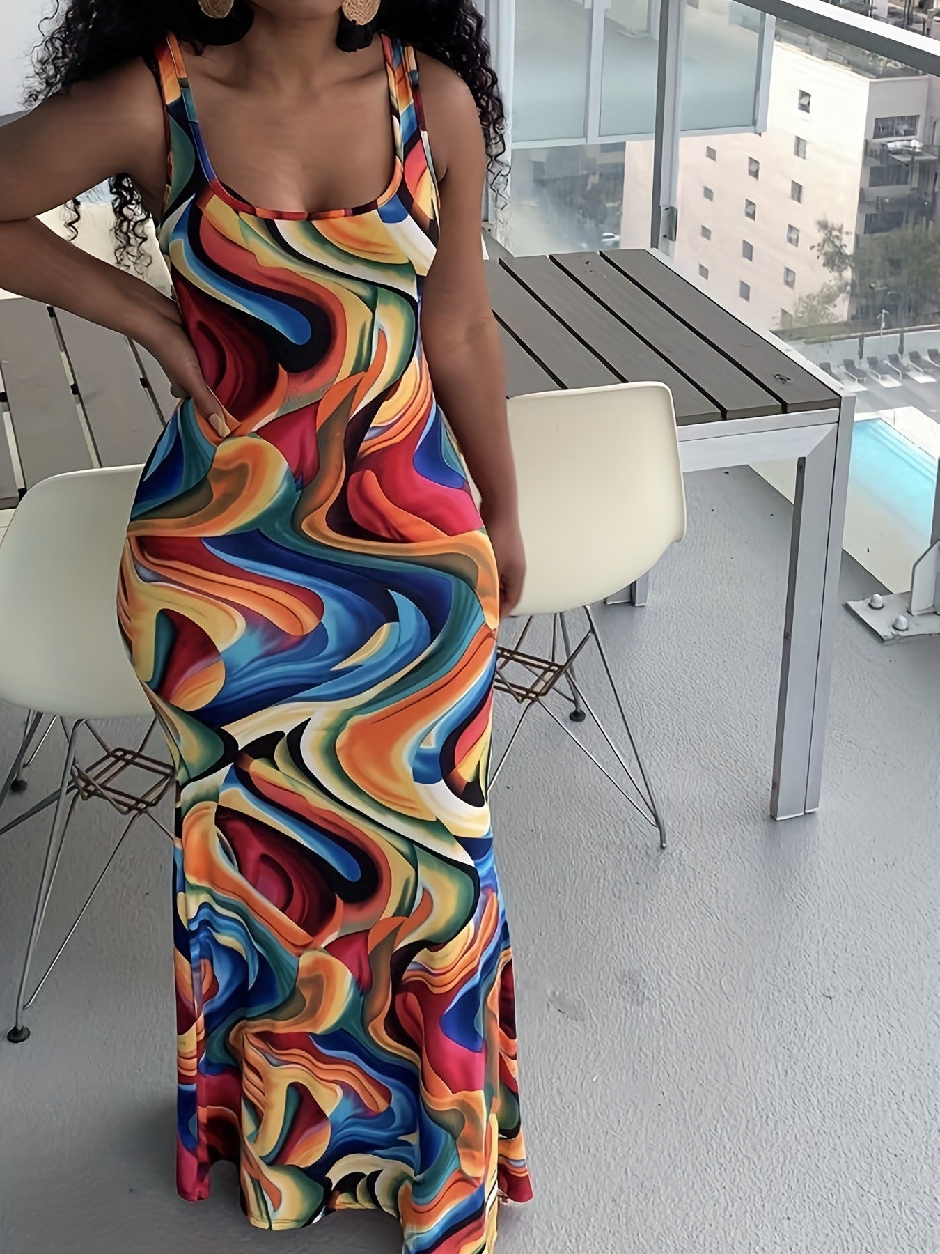 Twos Color Me Abstract Bodycon Dress