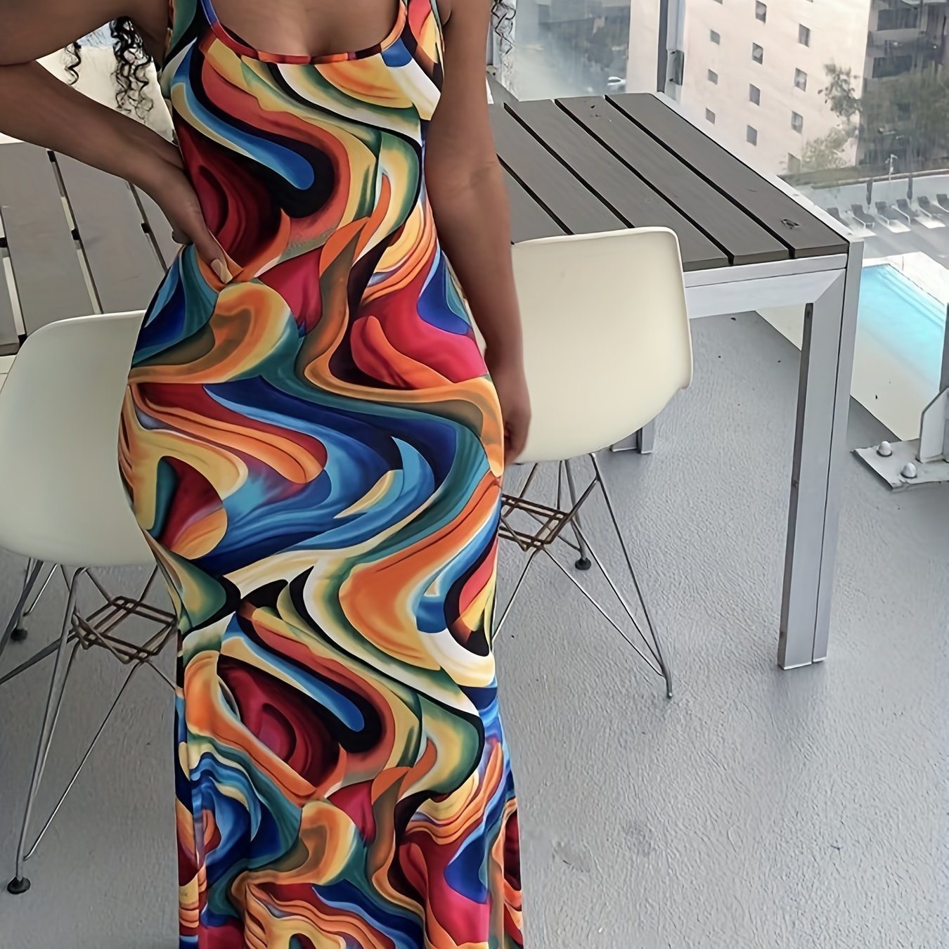 Twos Color Me Abstract Bodycon Dress