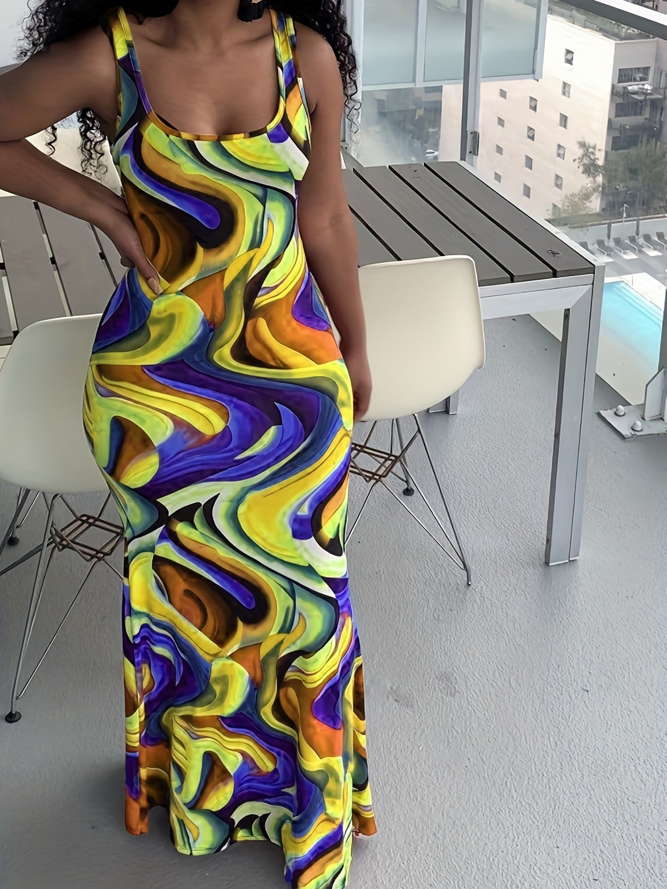 Twos Color Me Abstract Bodycon Dress