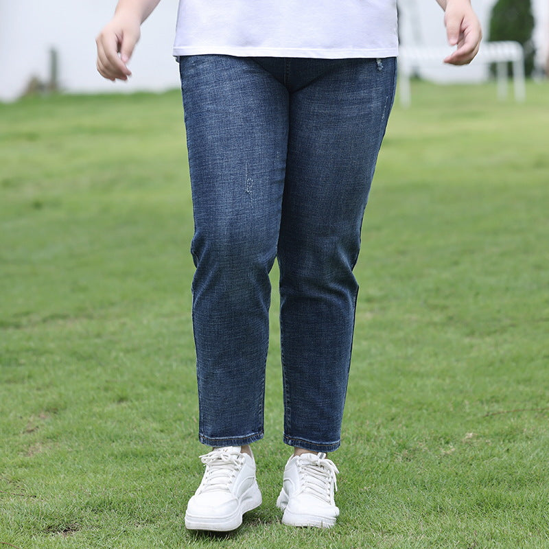 Twos Plus Sized Distressed Jeans