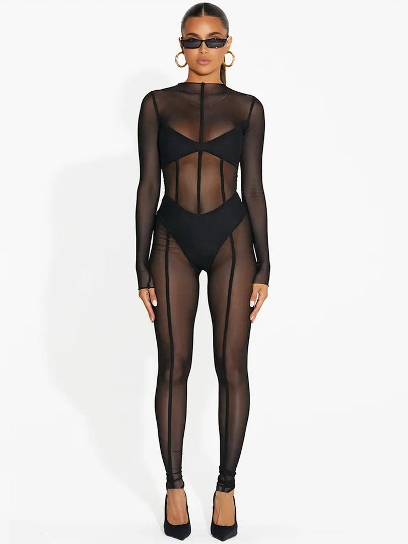 Twos Sheer All Over Me Jumpsuit